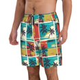 thumbnail image 2 of Balery Colorful Hawaii Palms Traje de Baño Estilo Hawaiano para Hombre, Shorts de Secado Rápido con Bolsillos-Small, 2 of 6