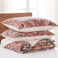 thumbnail image 4 of Levtex Home - Elizabeta Quilt Set - Full/Queen Quilt and Two Standard Shams - Floral - Ochre, Blue, Fuschia, Brown, Cream, Burnt Sienna - Quilt (88x92in.) and Shams (20x26in.) - Reversible - Cotton, 4 of 7