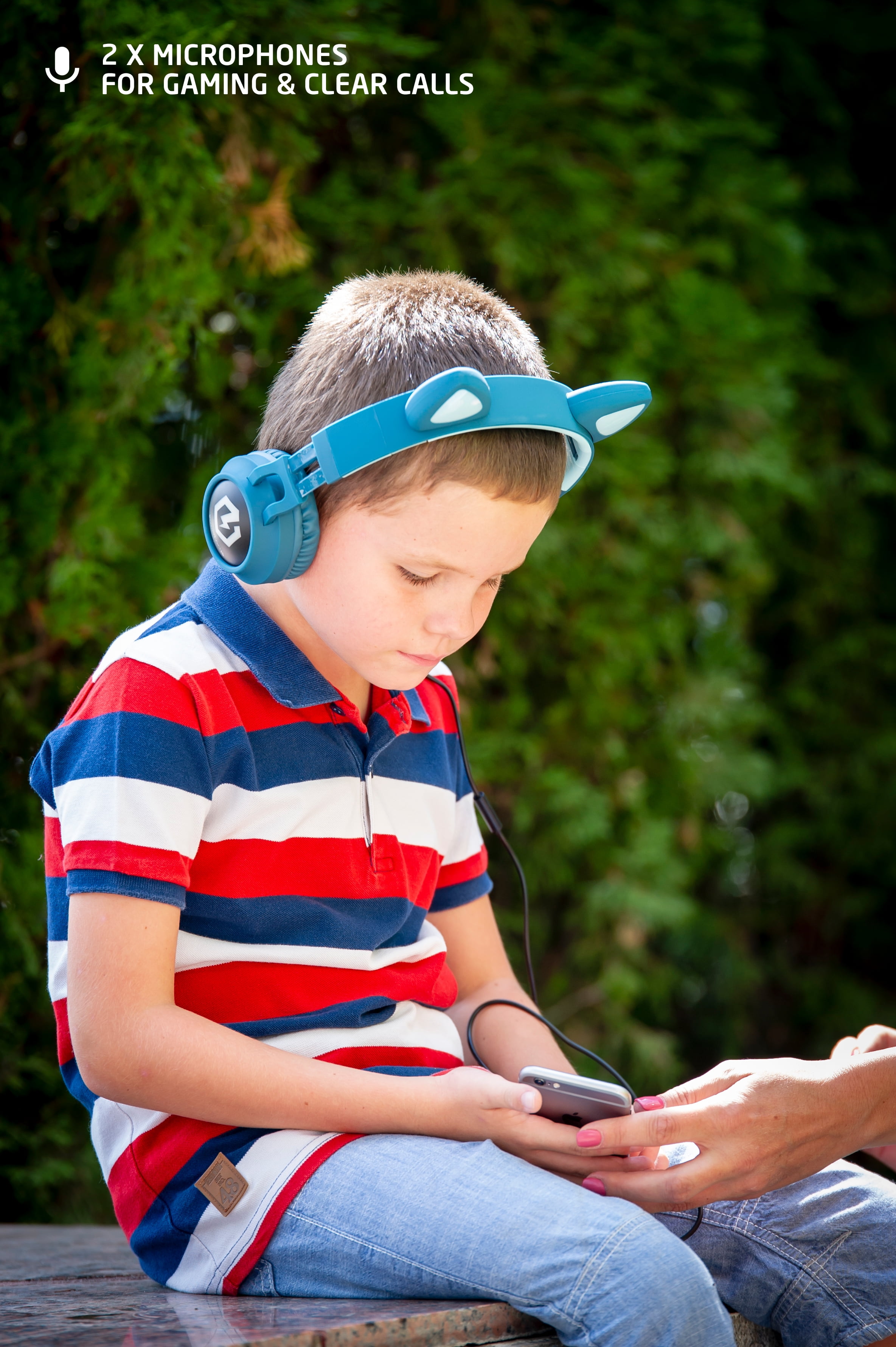 PowerLocus Buddy Casque d'écoute sans fil pour enfants, lumières LED,  limite 85db