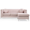 thumbnail image 3 of Pemberly Row Contemporary Velvet Sofa Chaise in Pink, 3 of 5