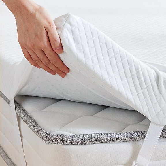 CONCETTA 3 inch Queen Gel Memory Foam Mattress Topper Queen Size, Bed Topper with Removable Soft Cover, White