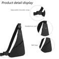thumbnail image 3 of Bolso de pecho con película de cuero, bolso ajustado al cuerpo, bolso de pecho impermeable y voluminoso, bolso de hombro único, bolso de pecho, bolso de pecho diagonalnegro, 3 of 6