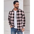 thumbnail image 3 of COOFANDY Plaid Shirt Men Flannel Shirts Long Sleeve Button Down Shirts with Pocket, 3 of 7