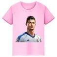 thumbnail image 3 of Camiseta de algodón de manga corta de verano para niños y niñas con estampado de Ronaldo, camisetas rosas, ropa periférica de fútbol para niños, 3 of 5