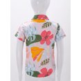 thumbnail image 5 of Raenseen Kids Boys Summer Hawaiian Shirts Floral Print Short Sleeve Button Shirts Tropical Luau Shirts Blouse Tops Type B 7-8, 5 of 7