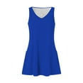 thumbnail image 7 of Mohiass V Neck Sleeveless Tank Summer Dresses for Women Solid Color Beach 2024 Casual Boho Dress Royal Blue 2XL, 7 of 7