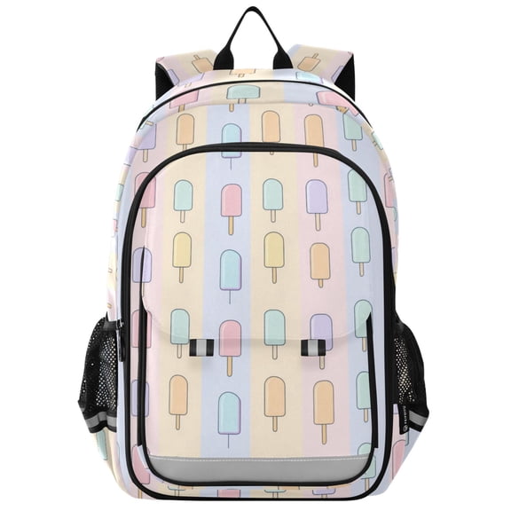 School Backpack for Teens 17L Lightweight Bookbag with Reflective Strips Popsicle Pattern