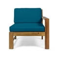 thumbnail image 4 of GDF Studio Makayla Outdoor 3 Seater Acacia Wood Sofa Sectional, Teak and Dark Teal, 4 of 12