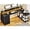 Black, variant on SEDETA L Shaped Desk with 4 Drawers and Storage Shelves, L Shaped Gaming Desk with LED Lights & Power Outlets, Computer Desk with Shelves & Drawer, Corner Desk Home Office Desk, Rustic Brown