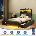 thumbnail image 3 of Greenstell Tech-Infused Twin Bed Frame - Minimalist Storage Design Redefining Bedroom Spaces, Adult, Black, 3 of 6