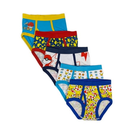 Pokemon Boys Underwear Briefs  5 Pack  Sizes 4-8