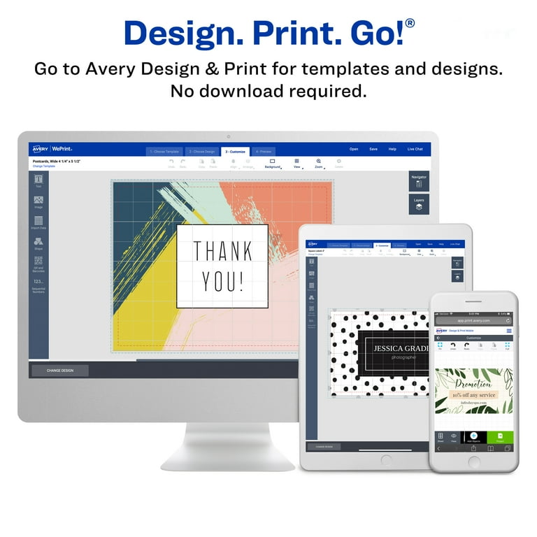Avery Matte White Rectangular Printable Business Cards with