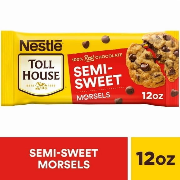 Nestle Toll House Semi Sweet Chocolate Baking Chips, Morsels, 12 oz Bag pack of 2