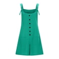 thumbnail image 4 of Combinaison pour Femmes, une-Pièce Décontractée Sans Manches à Encolure Carrée, Jambe Grand Courte, avec Boutons devant, Tissu en Polyester, pour Fête d'Anniversaire d'Été Ou Usage Quotidien, 4 of 7