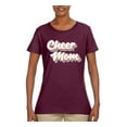 thumbnail image 2 of Wild Bobby Retro Cheer Mom Girl Sports Women Graphic Tee, Maroon, Medium, 2 of 5