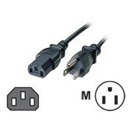 Iec Power Cord 14 Awg C2g 18 Awg Universal Power Cord - Power Cable - Iec 320 En 60320 C13 (F) - Nema 5-15 (M) - 15 Ft - Black ()