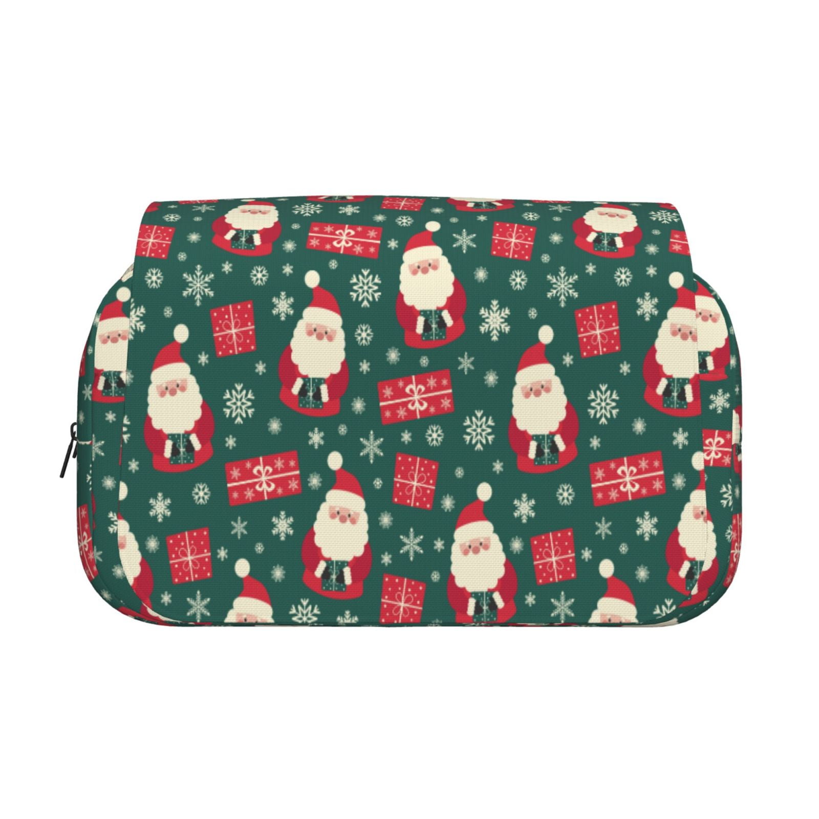 Rateoe Santa Claus Pattern Double Clamshell Pen Case, Storage Organizer with Two Zipper Compartments– Holds Up to 50 Pencils & Pens