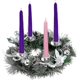 thumbnail image 1 of Advent Wreath Artificial Candle Holder-christmas Wreath With 4 Candle Holderssilver,30 Cm, 1 of 5