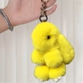 thumbnail image 2 of Llavero de Coche Nuevo Hecho a Mano Suave Conejo Pompom Encantos Conejo Llavero de Coche Colgante Eterna Flor Bola Linda Llavero, 2 of 5