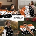 thumbnail image 6 of Halloween Throw Blankets, Haunted Pumpkins Pattern Soft Fleece Blanket Decorative for Home Sofa Couch Chair Living Bedroom, 50x60 inches, Orange Black White, 6 of 9