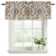 thumbnail image 3 of Vintage Floral Valances for Window 2 Pack, Traditional Ethnic Flowers Vine Leaf Window Valance Curtains for Kitchen, Rod Pocket Short Curtains for Bathroom Bedroom Decor, 42" x 12", 3 of 9