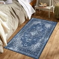 thumbnail image 2 of CAROMIO Small Rug for Living Room Washable Rug Vintage Rug Boho Distressed Area Rug Oriental Rug Large Floor Carpet for Bedroom Home Office, 2' x 3' Blue, 2 of 7