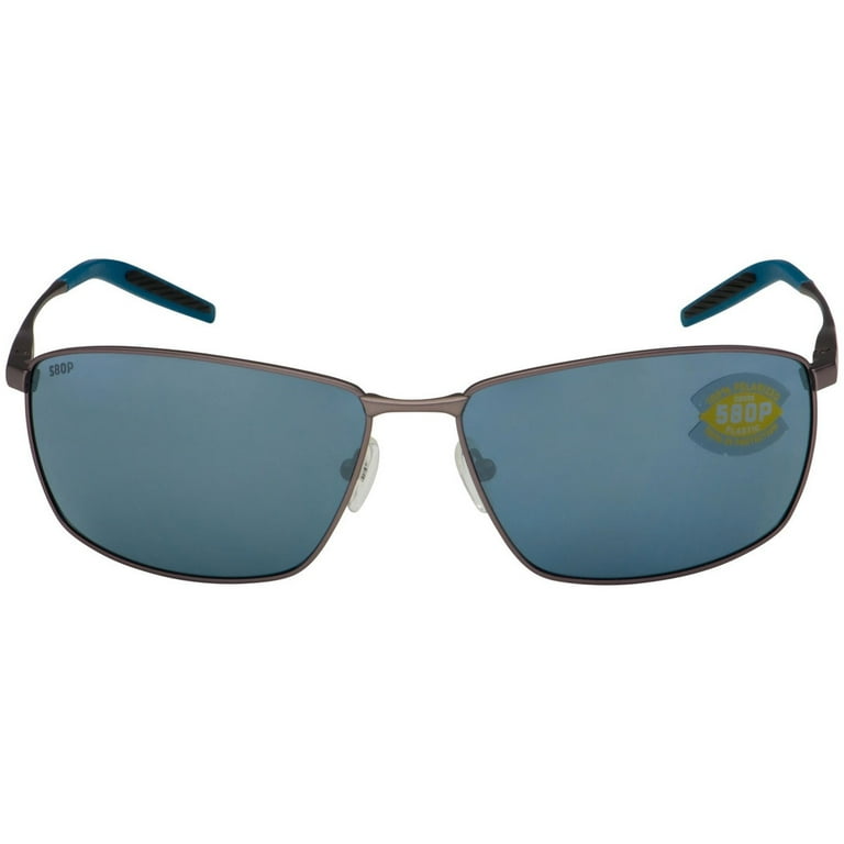 Costa Del Mar TURRET Rectangular Sunglasses, Polarized Gray Silver