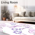thumbnail image 2 of ODIKA 4'x6' Machine Washable Non-Slip Area Rug, Dreamy Garden with Swirling Petal Trails High Traffic Rug, Pink, 724559, 2 of 7