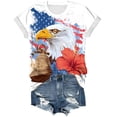 thumbnail image 5 of CAICJ98 250 Anniversary USA Shirt Women Patriotic Eagle American Flag Cool Womens Tshirt (Light Gray,M), 5 of 8