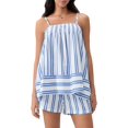 thumbnail image 1 of Ensemble de Pyjama Rayé Y2K pour Femmes, 2 Pcs, Camisole, Hauts Babydoll et Boxeurs Rayés Assortis, Ensemble de Détente, 1 of 7