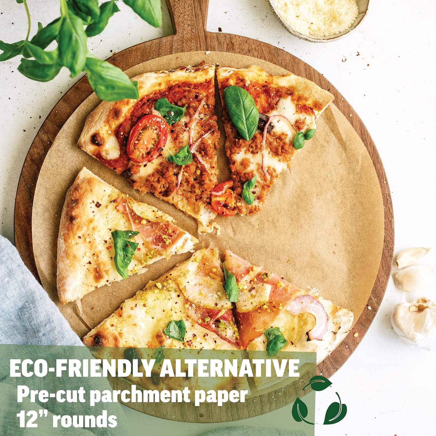 12 Inch Parchment Paper Rounds (100 Sheets) - Unbleached, Pre-cut, High Heat, Round Liners - Fits 12 inch Round Cake Pans, Pizza Pans, and Air Fryer