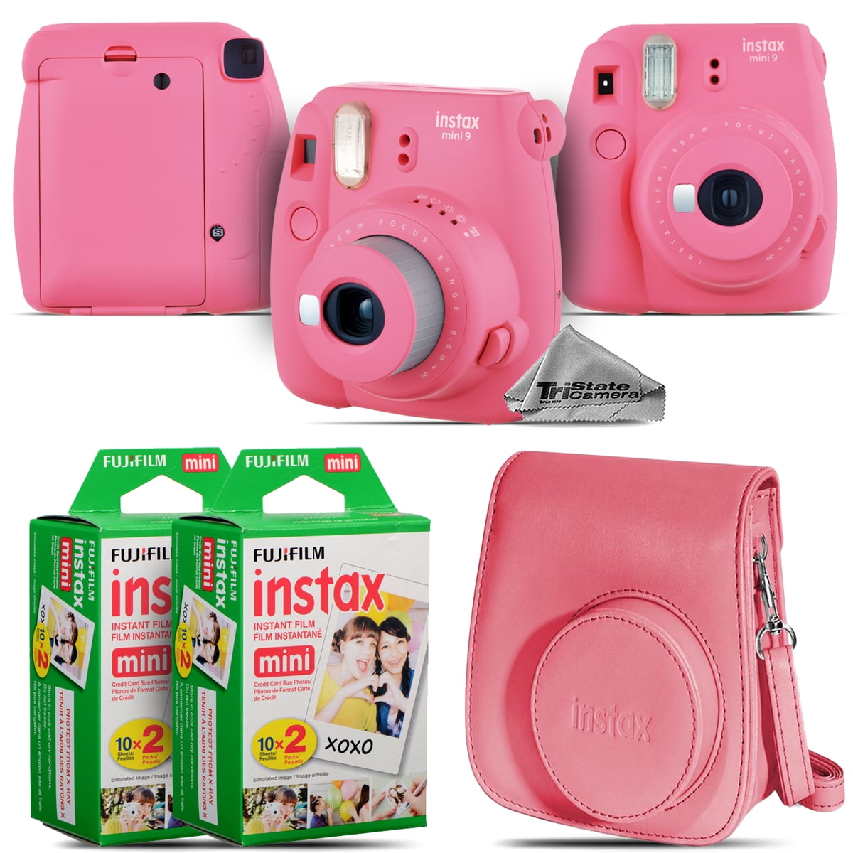 Fujifilm instax mini 9 Instant Film Camera (Pink) + Pink Case 40