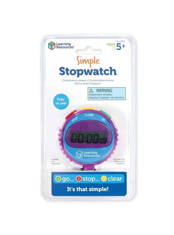 Learning Resources Simple Stopwatch - Easy to Use Stopwatch for Kids Ages 5+