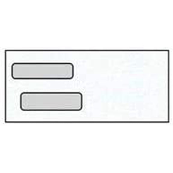 #9 DG-2 Double Window Envelopes, 3-7/8" x 8-7/8", White 24 lb with BlueTint, Diagonal Seams - Pack of 250 Envelopes$$Office