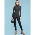 thumbnail image 6 of Made by Johnny Women's Long Sleeve Rib Turtleneck Top Pullover Sweater XL BLACK, 6 of 7