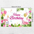 thumbnail image 2 of Décoration de Fête d'Été à Thème Flamant Rose, Bannière Flamant Rose, Fournitures de Fête, Photomaton Floral Tropical, Décoration de Fête à Thème Hawaïen pour Fête d'Anniversaire, Fête de Plage Luau, 70.8 x 43.3 Pouces, 2 of 7