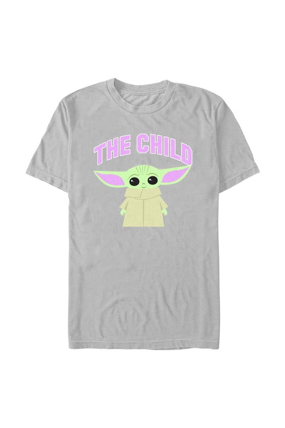 Men's Star Wars: The Mandalorian Grogu the Child Cute Graphic Tee Silver 3X Large