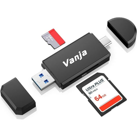 Image of Vanja USB C SD Card Reader USB 3.0 Micro SD Card Adapter Memory Card Reader Used for SD TF SDXC SDHC MMC RS-MMC Micro SD Micro SDXC Micro SDHC UHS-I Cards