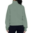 thumbnail image 3 of Ecqkame Women's Oversized Sweatshirts Half Zip Pullover Long Sleeve Loose Hoodies with Pocket Green XXXXL, 3 of 5