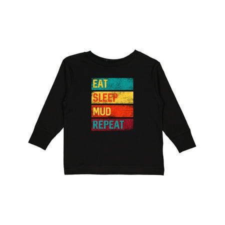 

Inktastic Motocross BMX off Road Eat Sleep Mud Repeat Gift Toddler Boy or Toddler Girl Long Sleeve T-Shirt