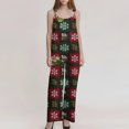 thumbnail image 4 of Women's Summer Overalls with Christmas Print - Vintage Jumpsuit (Non-Adjustable Straps), Dark Red, Size M, 4 of 4