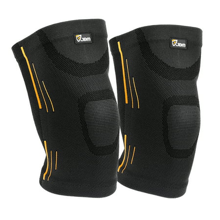 JBM 1 Pair Adult Gym Knee Braces (Set of 2) Compression Sleeve Patella Wrap Band Knee Stabilizer Safe Pain (Best Knee Brace Sleeve)