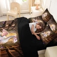 thumbnail image 4 of Metsweet Magic Dragon Twin Bedding 7-Piece, Vintage Library Bedding Comforter Set, White Pink Gold,Black Reversible, 4 of 6