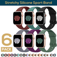 thumbnail image 1 of ComfiTime Correa para Apple Watch, Paq. de 6, Correas Elásticas Deportivas para iWatch de 38/40/41/42/44/45/49 mm para Mujeres y Hombres, Silicona, Series 9-1, SE, SE2, Ultra, Ultra2, 1 of 12
