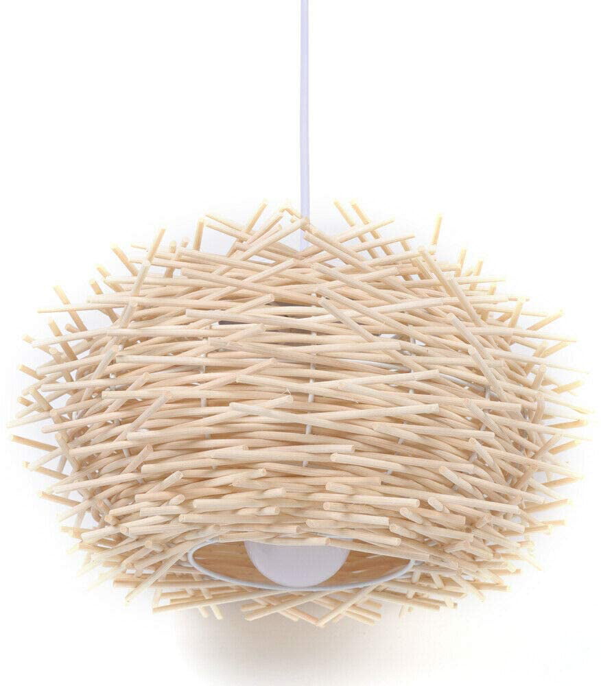 Tfcfl Rattan Weaving Pendant Lamp Bird, Bird Nest Chandelier Nursery