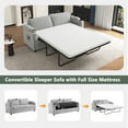 thumbnail image 4 of Harper & Bright Designs Corduroy Sleeper Sofa with Full Size Mattress, Convertible Pull-Out Sofa Bed with USB Charging Ports and Cup Holders & Phone Holder for Small Spaces Apartments, 72.8" Grey, 4 of 16
