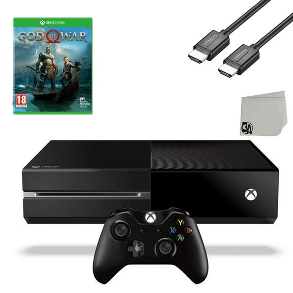 Pre-Owned Microsoft Xbox One Original 500GB Gaming Console Black HDMI Cable With God Of War Game BOLT AXTION ( )