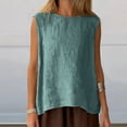 thumbnail image 6 of Fewfanhot Womens Summer Tops Tank Tops Cute Summer Sleeveless Shirts Linen Clothes, 6 of 7