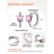 thumbnail image 4 of Pendientes de aro de plata de ley con piedras natales Silvora para mujer. Diamantes creados. Delicada joya de regalo para cumpleaños o Navidad, 4 of 8