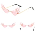 thumbnail image 4 of Fire Flame Sunglasses Pearl Decoration, Driving Protection Cosplay Eyewear Pearl Decoration Pink, 4 of 7